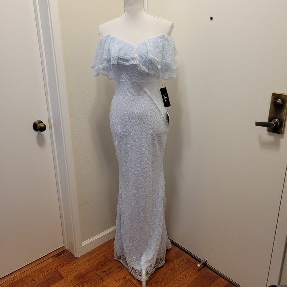 Lulu's Feeling Amorous Light Blue Lace Dress - Picture 6 of 6